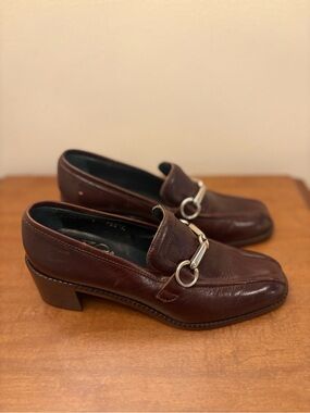 Vintage Joan and David Brown Leather bit Loafers